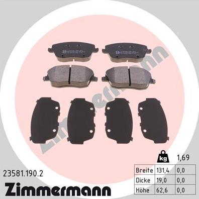 Zimmermann 23581.190.2 - Komplet Pločica, disk-kočnica www.molydon.hr
