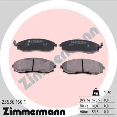 Zimmermann 23536.160.1 - Komplet Pločica, disk-kočnica www.molydon.hr