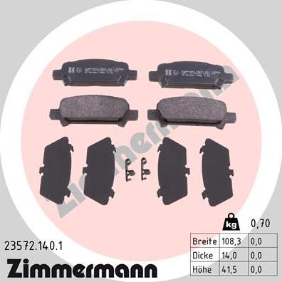Zimmermann 23572.140.1 - Komplet Pločica, disk-kočnica www.molydon.hr