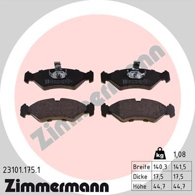 Zimmermann 23101.175.1 - Komplet Pločica, disk-kočnica www.molydon.hr