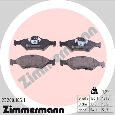 Zimmermann 23200.185.1 - Komplet Pločica, disk-kočnica www.molydon.hr