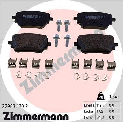 Zimmermann 22987.170.2 - Komplet Pločica, disk-kočnica www.molydon.hr