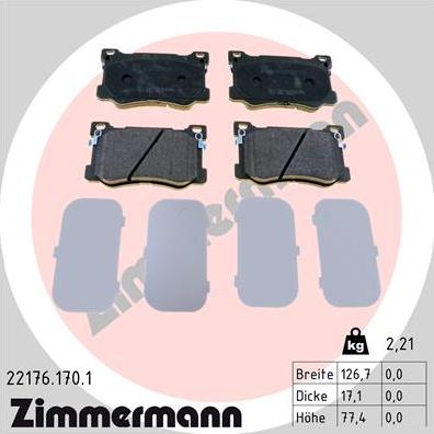 Zimmermann 22176.170.1 - Komplet Pločica, disk-kočnica www.molydon.hr
