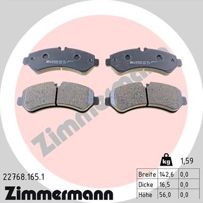 Zimmermann 22768.165.1 - Komplet Pločica, disk-kočnica www.molydon.hr