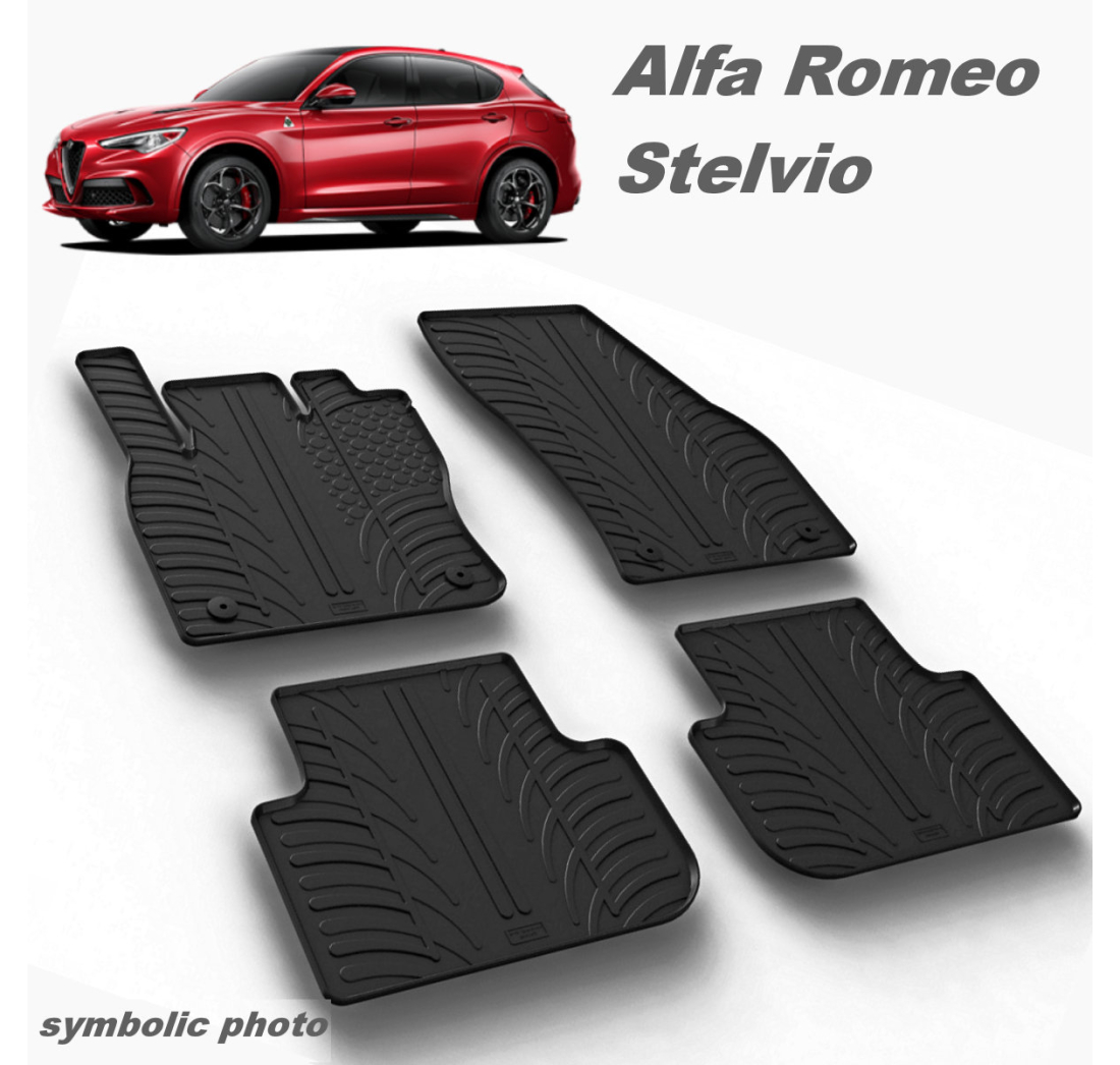 GUMENI AUTO TEPISI ZA ALFA ROMEO STELVIO - KOMPLET PREDNJI I ZADNJI