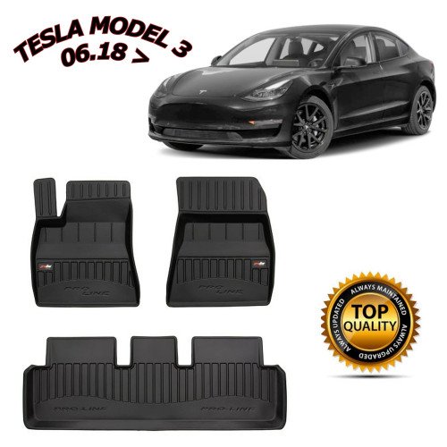 TIPSKI GUMENI PREMIUM 3D TEPISI ZA TESLA MODEL 3 06.18- 