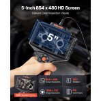 Endoskopska kamera s dvije leće, kabel 5 m, vodootporna, glava 360°