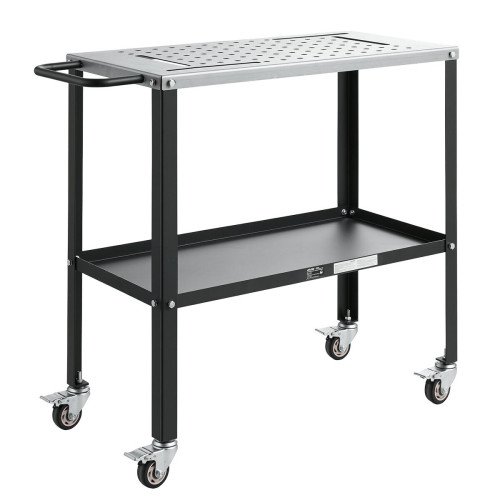 Pokretni stol za zavarivanje, ploha 914 × 457 mm, nosivost 544 kg, 4 kotača s kočnicom, rupe 16 mm