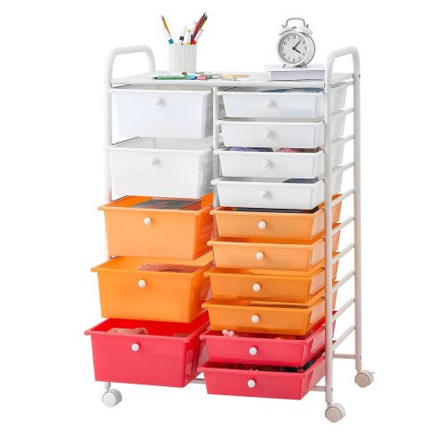 Pokretna kolica s 15 ladica za alat i pribor, 63 × 38,6 × 96,5 cm Pokretna kolica s 15 ladica za alat i pribor, 63 × 38,6 × 96,5 cm