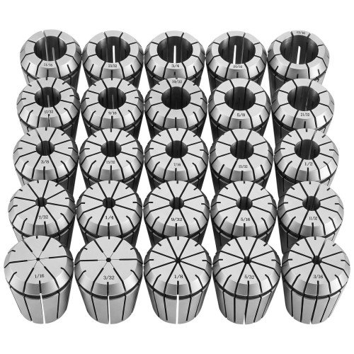 Komplet steznih čahura ER32, 25 komada, raspon 1,6–20,6 mm (1/16″–13/16″), TIR 0,02 mm, kutija Komplet steznih čahura ER32, 25 komada, raspon 1,6–20,6 mm (1/16″–13/16″), TIR 0,02 mm, kutija