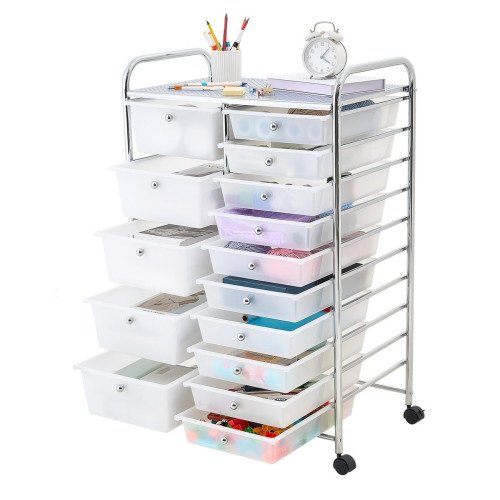 Pokretna kolica s 15 ladica za alat i pribor, 63,5 × 39,1 × 96,5 cm Pokretna kolica s 15 ladica za alat i pribor, 63,5 × 39,1 × 96,5 cm