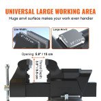Okretni stolni škripac za obradu drva, 36,5 × 15,1 × 18,9 cm, 12,3 kg