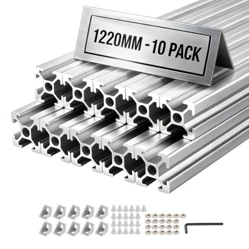 Aluminijski profil s T-utorom 2020, 10 komada po 122 cm, za okvire 3D printera i CNC strojeva Aluminijski profil s T-utorom 2020, 10 komada po 122 cm, za okvire 3D printera i CNC strojeva