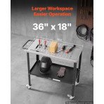 Pokretni stol za zavarivanje, ploha 914 × 457 mm, nosivost 544 kg, 4 kotača s kočnicom, rupe 16 mm