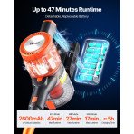 Bežični štapni usisivač, do 40 kPa, rad do 47 min, spremnik 1 L, HEPA, protiv zapetljavanja dlaka