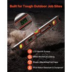 Digitalna magnetna libela 600 mm s osvijetljenim LED zaslonom, točnost ±0,1°, IP54