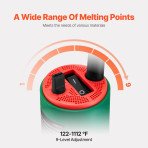 Pištolj za zavarivanje plastike vrućim zrakom 1600 W, 50–600 °C, set s 17 dodataka u kovčegu