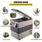 Auto hladnjak s kompresorom za hlađenje i zamrzavanje na putu i u kampu, 55 L, 12/24 V i 220 V