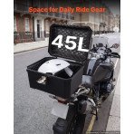 Kofer za motocikl na stražnji nosač, 45 L, za jednu kacigu, s bravom i podstavom