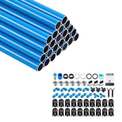 Cijevni razvod komprimiranog zraka od aluminija, 24 cijevi po 1,15 m (27,6 m), ⌀ 17,3 mm