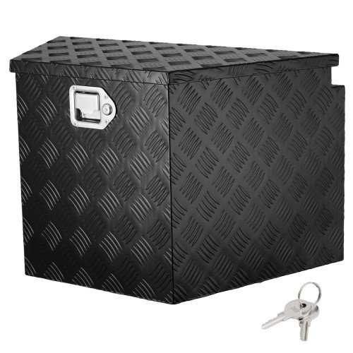 Aluminijski sanduk za rudo prikolice, rebrasti lim, 74 × 41 × 46 cm, nosivost 30 kg, brava Aluminijski sanduk za rudo prikolice, rebrasti lim, 74 × 41 × 46 cm, nosivost 30 kg, brava