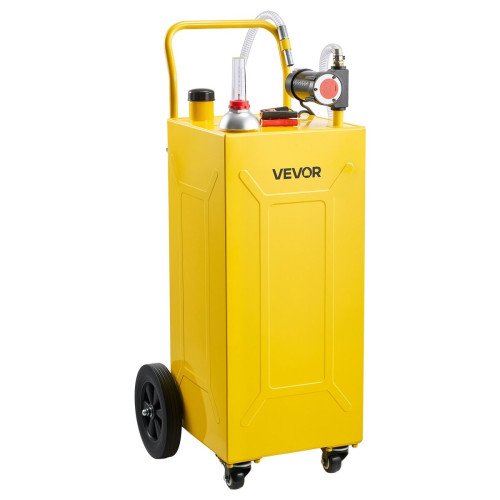 Kolica sa spremnikom za pretakanje dizela, 113,6 L, električna pumpa 12 V, 4 kotača, žuta Kolica sa spremnikom za pretakanje dizela, 113,6 L, električna pumpa 12 V, 4 kotača, žuta