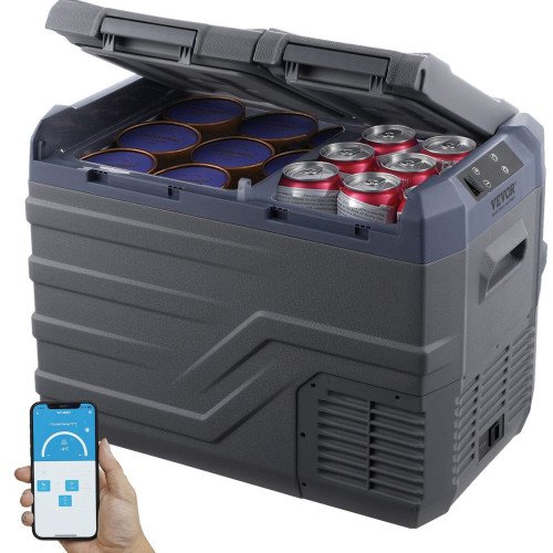 Auto hladnjak s kompresorom, 32 L, dvije komore, hladi i zamrzava od −20 do 20 °C, 12/24 V i 220 V