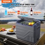 Auto hladnjak s kompresorom, 45 L, jedna komora i svjetlo, −20 do 20 °C, 12/24 V i 220 V