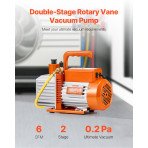 Dvostupanjska vakuumska pumpa za klimu i rashladne sustave, 169 L/min (6 CFM), 373 W