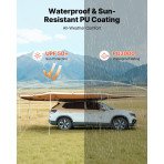 Bočna tenda za vozilo 270°, 12,4 m², suvozačka strana, PU3000, UV50+, aluminijski okvir
