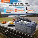 Auto hladnjak s kompresorom za hlađenje i zamrzavanje, 15 L, −20 do 20 °C, 12/24 V i 230 V