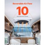 Krovni ventilator za kamper 12 V, 10 brzina, s daljinskim upravljačem