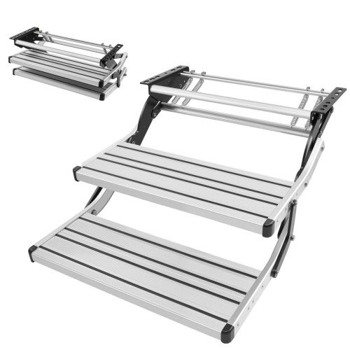 Aluminijske ručne stepenice za kamper s 2 stube, nosivost 200 kg Aluminijske ručne stepenice za kamper s 2 stube, nosivost 200 kg