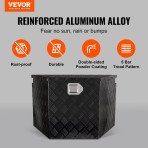Aluminijski sanduk za rudo prikolice, rebrasti lim, 74 × 41 × 46 cm, nosivost 30 kg, brava
