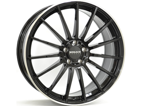 8,5X20 MONACO MC1 5/112 ET35 CH66,5 8,5 20 35 5X112 MONACO 66,5 Gloss Black / Polished lip