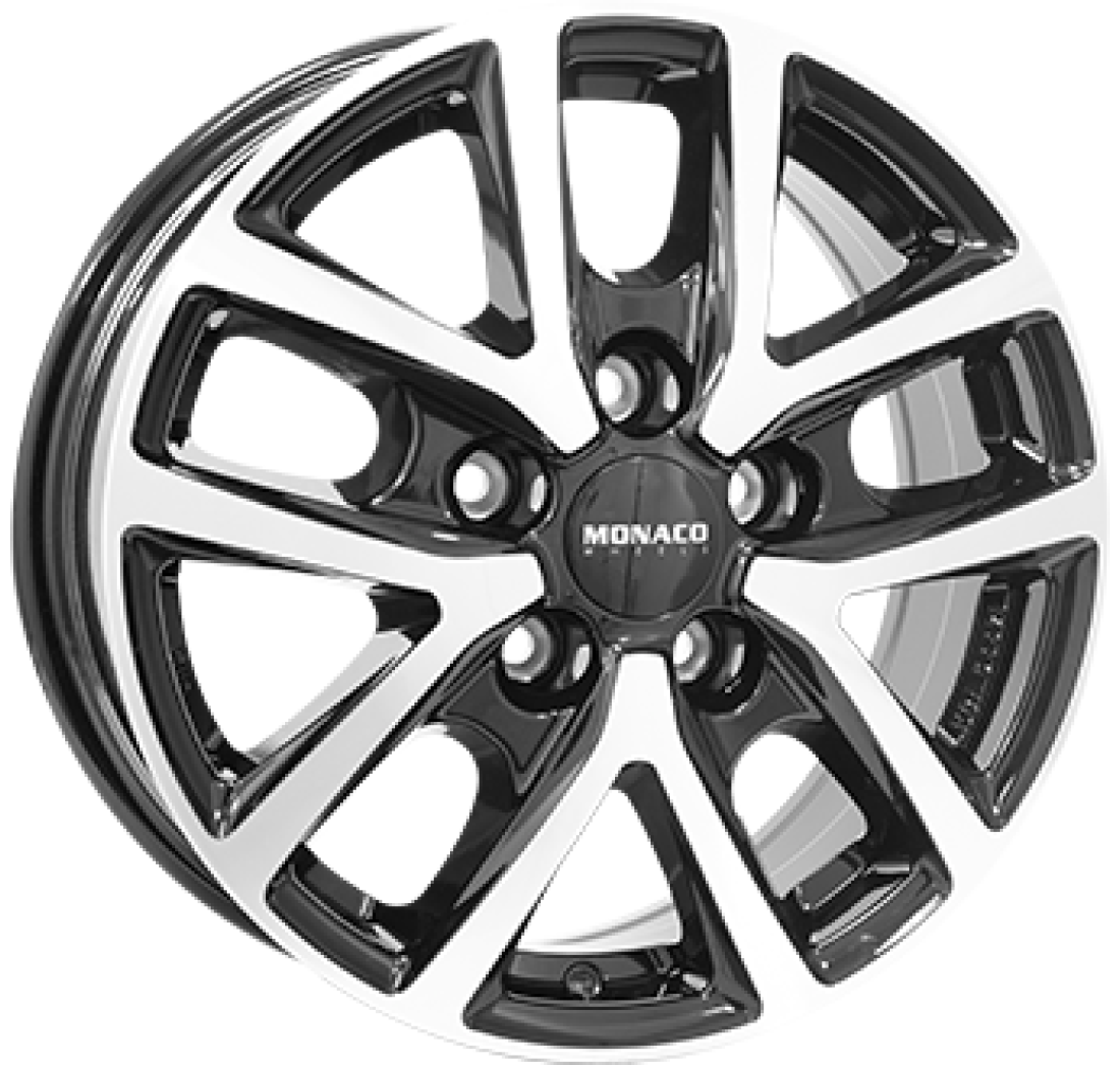 6,5X16 MONACO WHEELS CL2T 5/112   ET52 CH66,6 6,5 16 52 5X112 MONACO WHEELS 66,6 Gloss Black / Polished