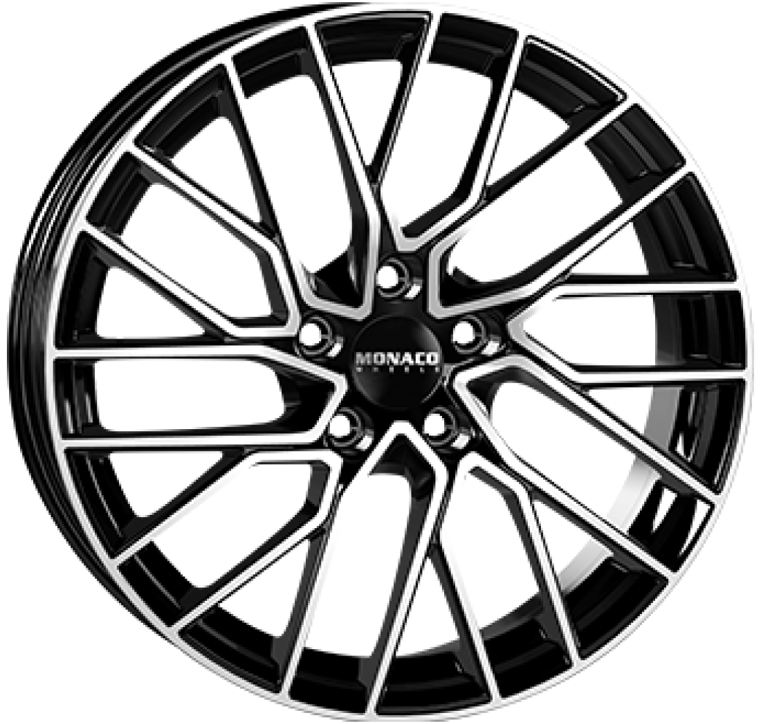 8,0X18 MONACO WHEELS GP11 5X114,3 ET47 CH67,1 8,0 18 47 5X114 MONACO WHEELS 67,1 Gloss Black / Polished