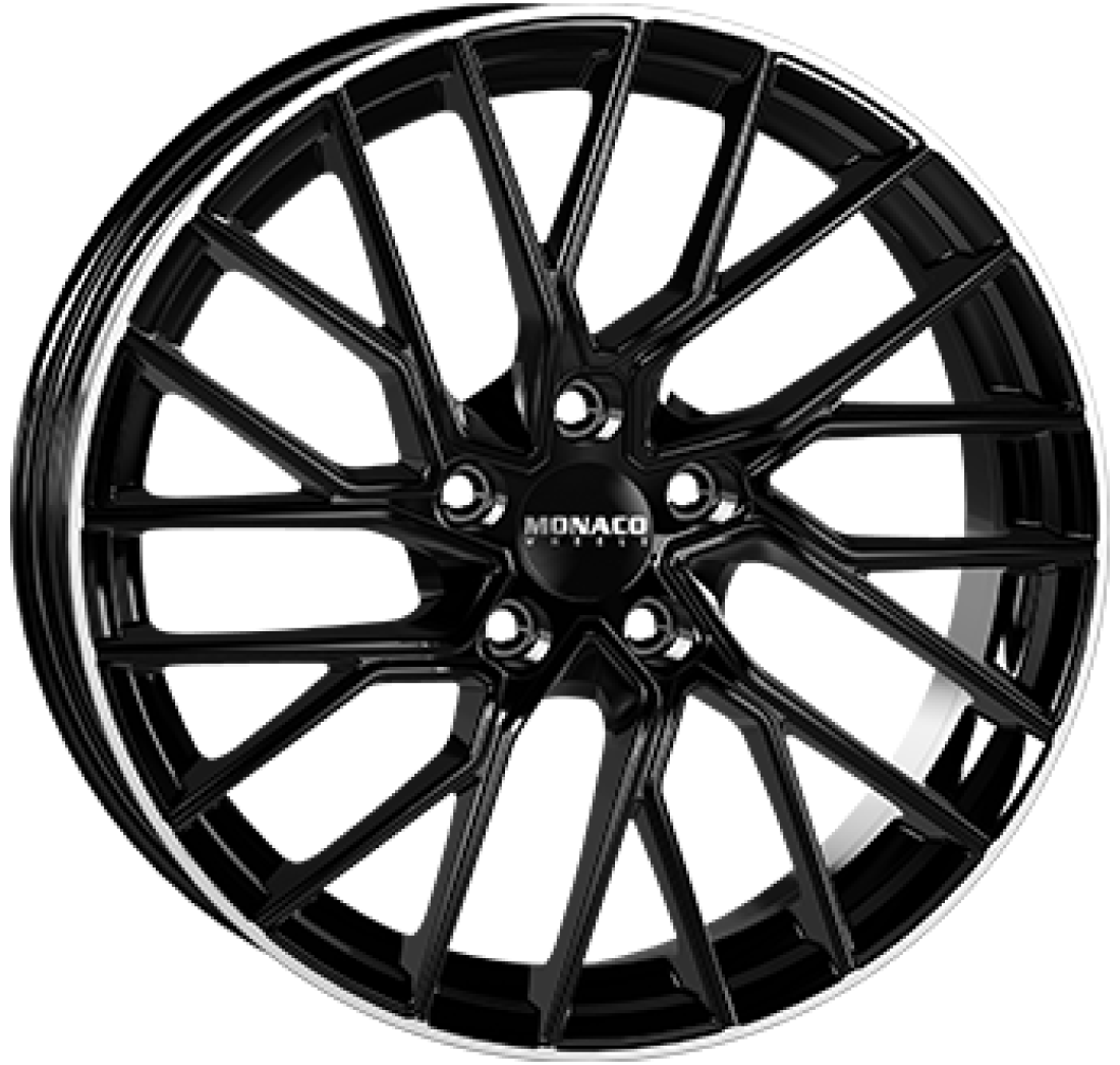 8,0X18 MONACO WHEELS GP11 5X112   ET28 CH66,5 8,0 18 28 5X112 MONACO WHEELS 66,5 Gloss Black / Polished lip