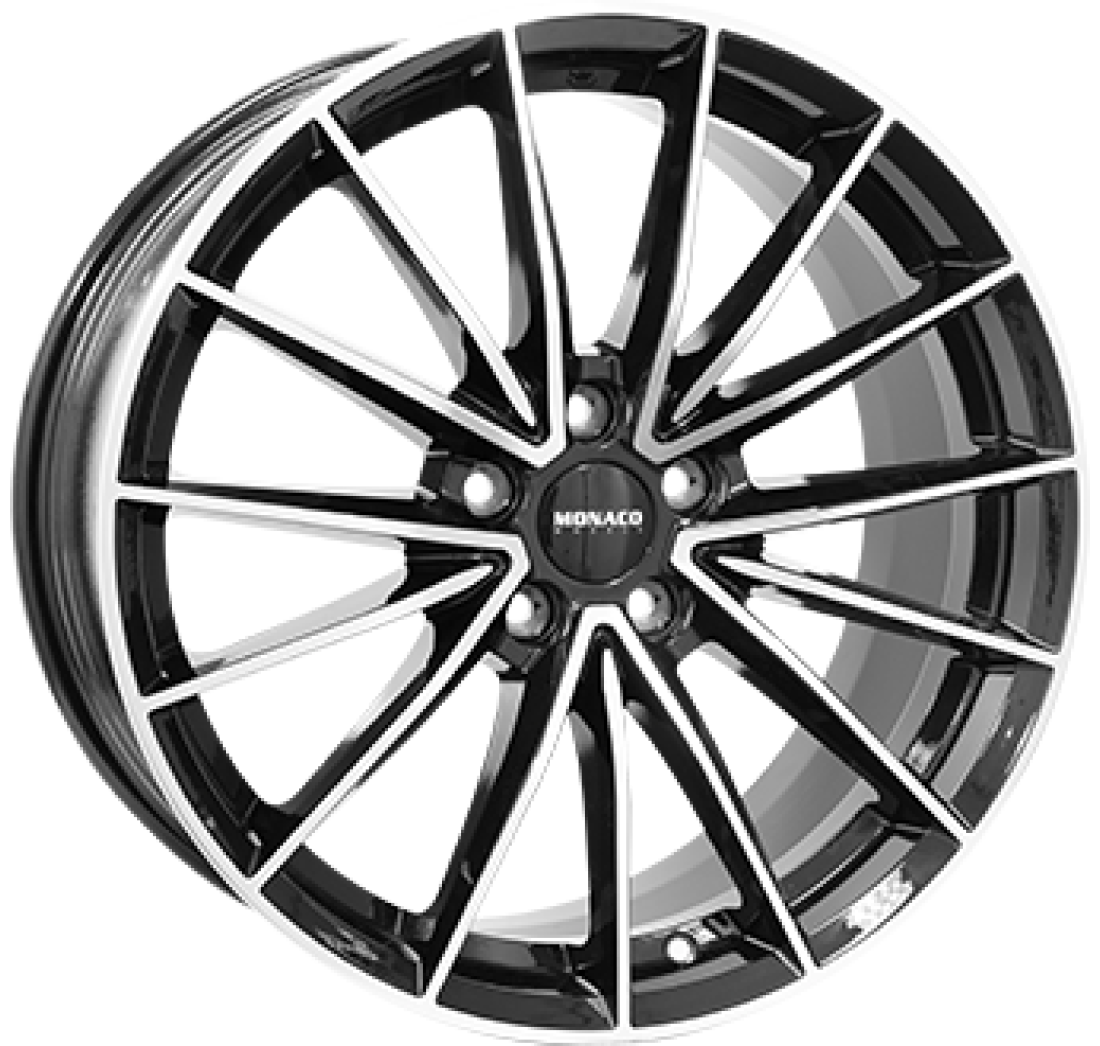 8,0X20 MONACO WHEELS GP14 5/112 ET45 CH66,6 8,0 20 45 5X112 MONACO WHEELS 66,6 Gloss Black / Polished
