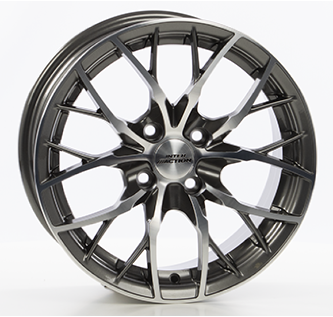 7,0X15 INTER ACTION FLASH 4/100  ET38 CH73,1 7,0 15 38 4X100 INTER ACTION 73,1 Anthracite / Polish