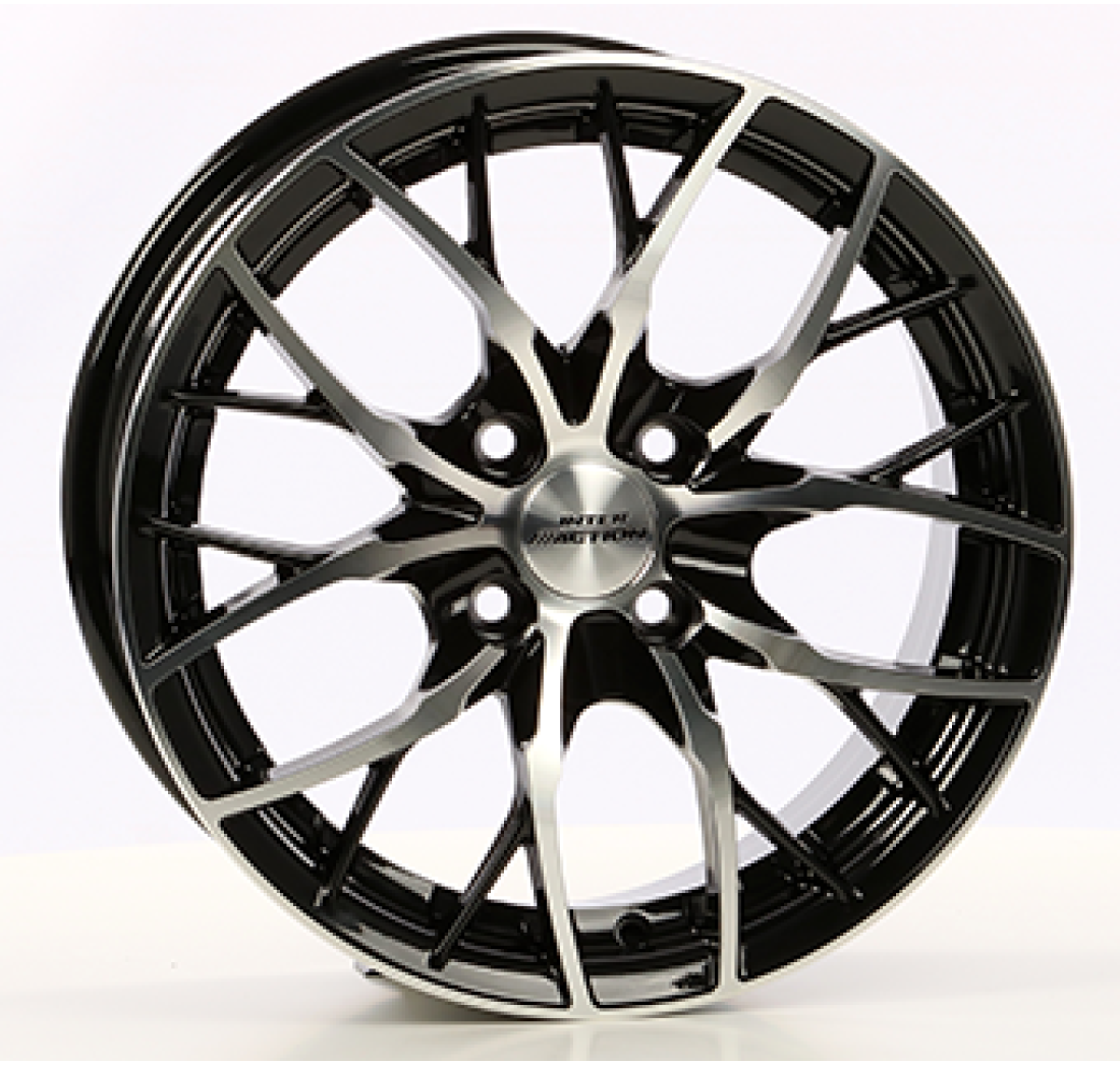 7,0X15 INTER ACTION FLASH 4/100  ET38 CH73,1 7,0 15 38 4X100 INTER ACTION 73,1 Gloss Black / Polished