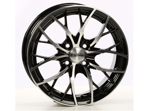 7,0X15 INTER ACTION FLASH 4/100  ET38 CH73,1 7,0 15 38 4X100 INTER ACTION 73,1 Gloss Black / Polished