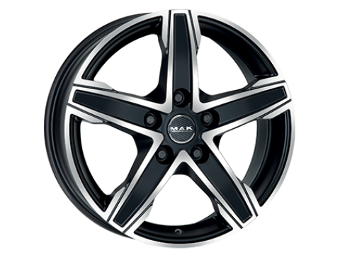 7,5X17 MAK KING 5 5/118   ET55 CH71,1 7,5 17 55 5X118 MAK 71,1 Dull Black / Polished