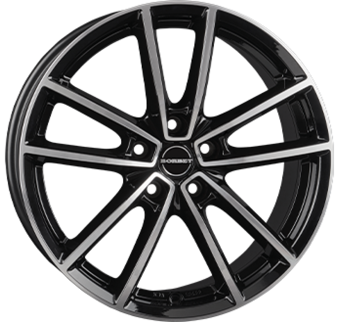 8,0X18 BORBET W 5/112   ET44 CH66,5 8,0 18 44 5X112 BORBET 66,5 Gloss Black / Polished