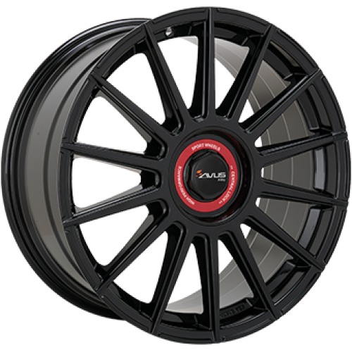 8,0X18 AVUS AC-M09 5/112-120 ET45 CH72,6 Gloss Black / Red 8,0X18 AVUS AC-M09 5/112-120 ET45 CH72,6 Gloss Black / Red