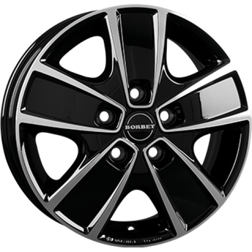 6,0X16 BORBET CWG 5/130 ET68 CH78,1 Gloss Black / Polished 6,0X16 BORBET CWG 5/130 ET68 CH78,1 Gloss Black / Polished