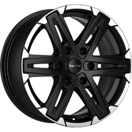 8,5X18 SUPERMETAL COMPASS 6/139,7 ET20 106,1 Dull Black / Polished Lip 8,5X18 SUPERMETAL COMPASS 6/139,7 ET20 106,1 Dull Black / Polished Lip