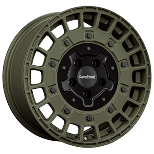 8,0X18 SUPERMETAL RIG 5/120 ET40 CH65,1 Black / Green 8,0X18 SUPERMETAL RIG 5/120 ET40 CH65,1 Black / Green