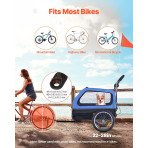 Biciklistička prikolica za psa, nosivost 40 kg, 2 u 1 s funkcijom kolica