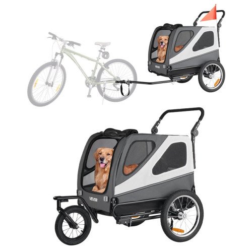 Biciklistička prikolica za psa, nosivost 45 kg, 2 u 1 s funkcijom kolica Biciklistička prikolica za psa, nosivost 45 kg, 2 u 1 s funkcijom kolica